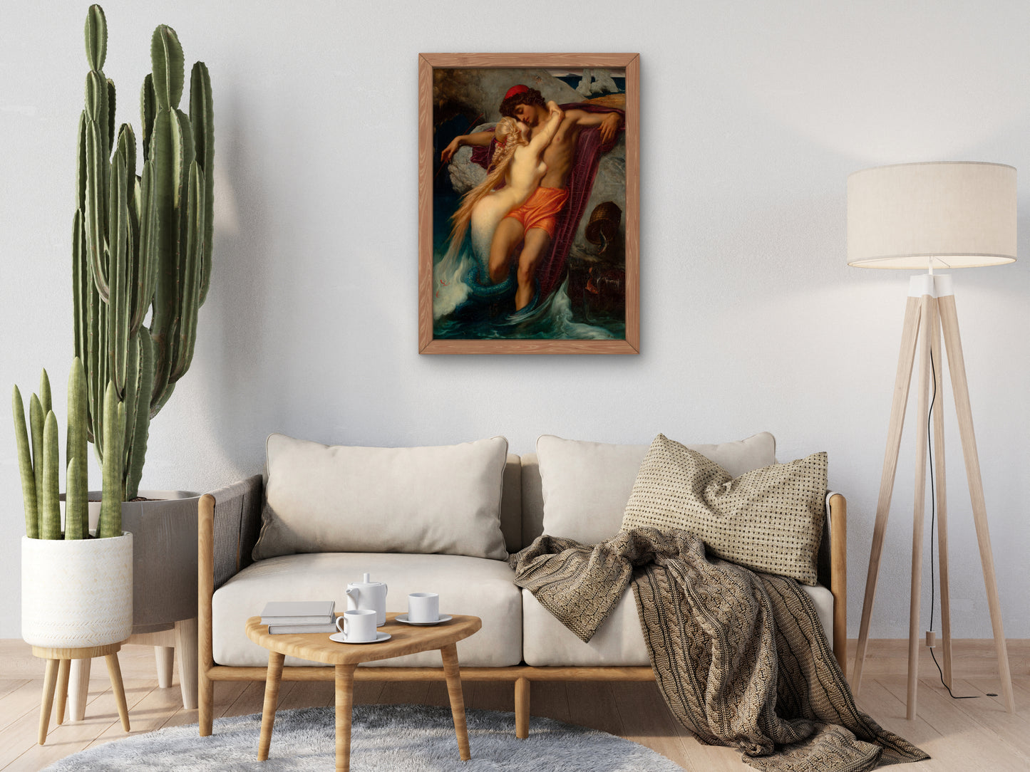 The Fisherman and the Syren by Frederic Leighton 1856, Wall Art Print, Fine Art Reproduction, Museum Quality Decor, Poster