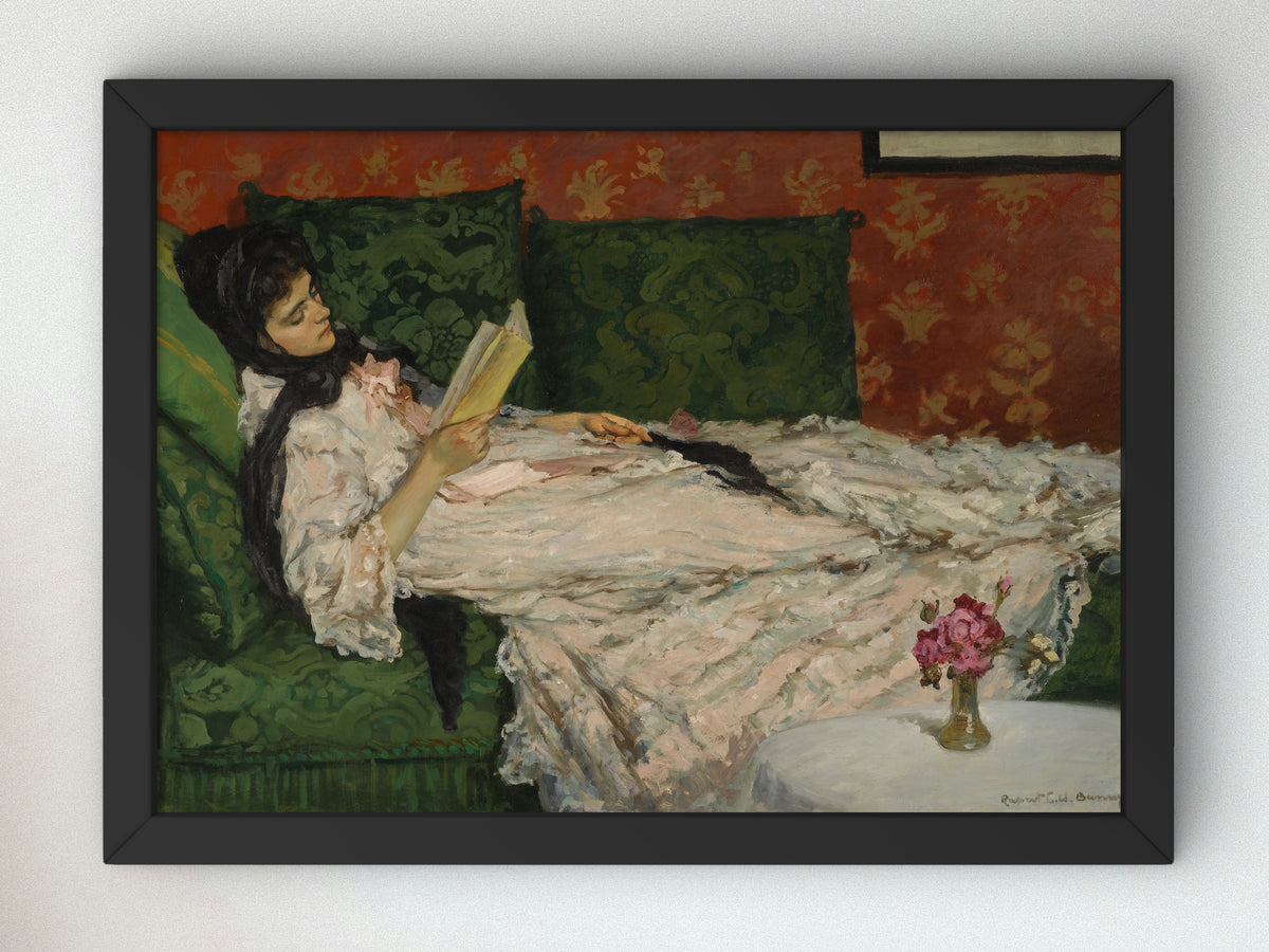 Woman Reading by Rupert Bunny, Wall Art Print, Fine Art Reproduction, Museum Quality Decor, Poster