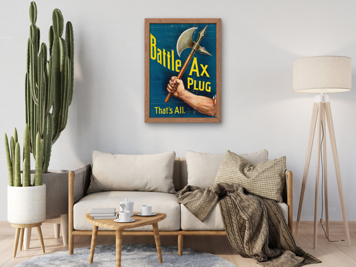 Battle Ax Plug by Anonymous 1896, Wall Art Print, Fine Art Reproduction, Museum Quality Decor, Poster
