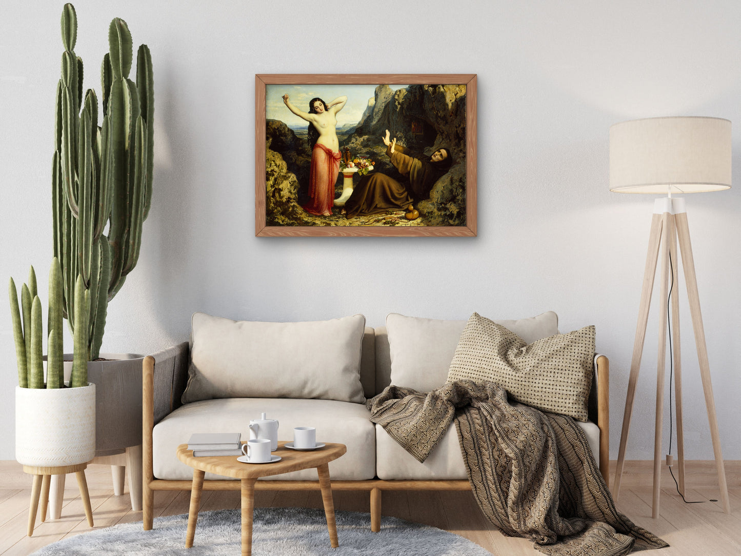 The Temptation of Saint Hilarion by Dominique Louis Papety 1843, Wall Art Print, Fine Art Reproduction, Museum Quality Decor, Poster