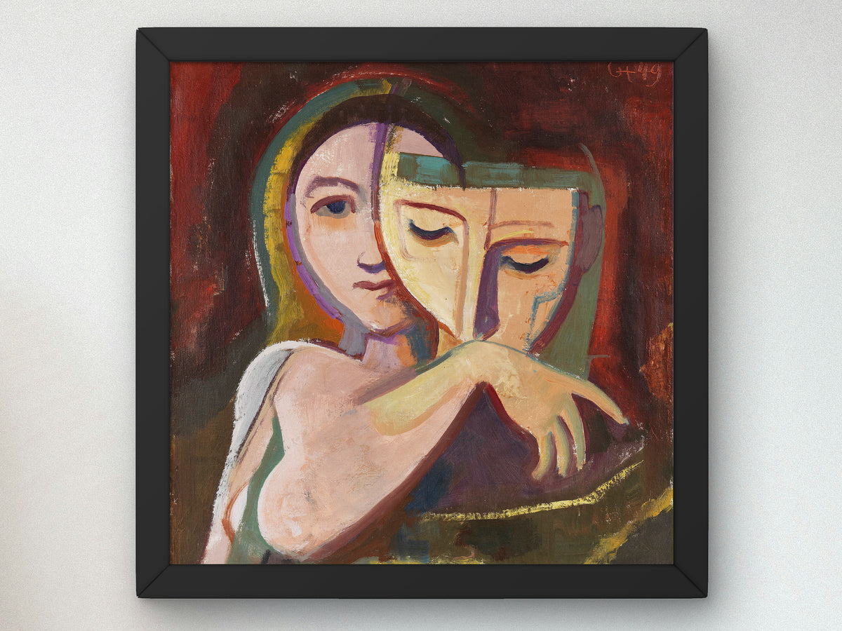 Girl with Mask by Karl Hofer 1949, Wall Art Print, Fine Art Reproduction, Museum Quality Decor, Poster