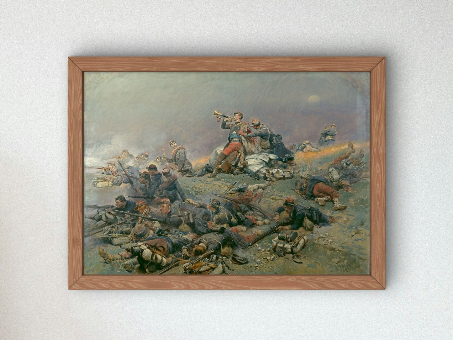 Le commandant Berbégier mortellement blessé sonne la charge à Saint Privat by Édouard Detaille 1870, Wall Art Print, Fine Art Reproduction