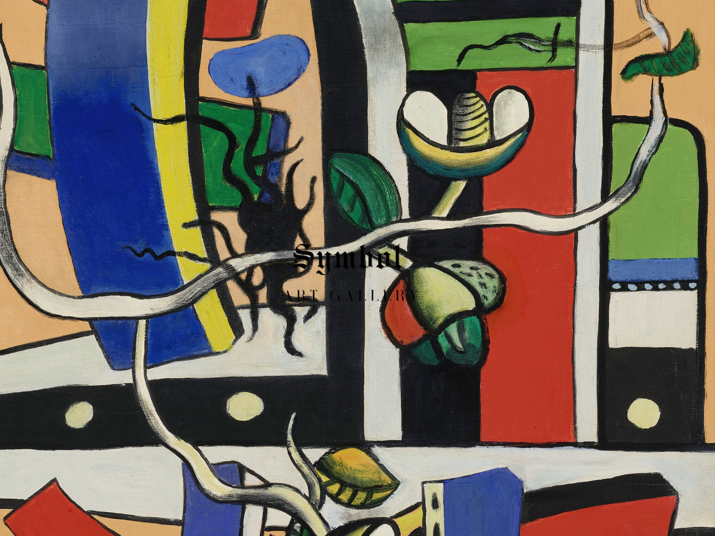 Composition with Three Flowers by Fernand Léger 1938, Wall Art Print, Fine Art Reproduction, Museum Quality Decor, Poster
