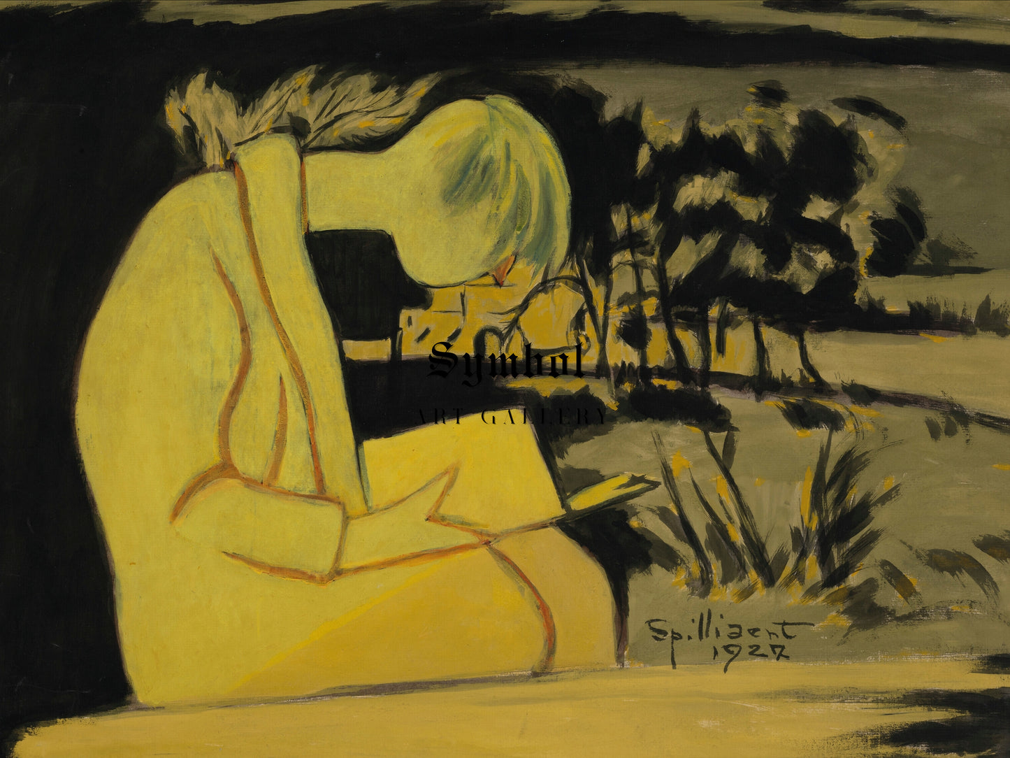 Young Girl in Yellow Reading by Léon Spilliaert 1927, Wall Art Print, Fine Art Reproduction, Museum Quality Decor, Poster