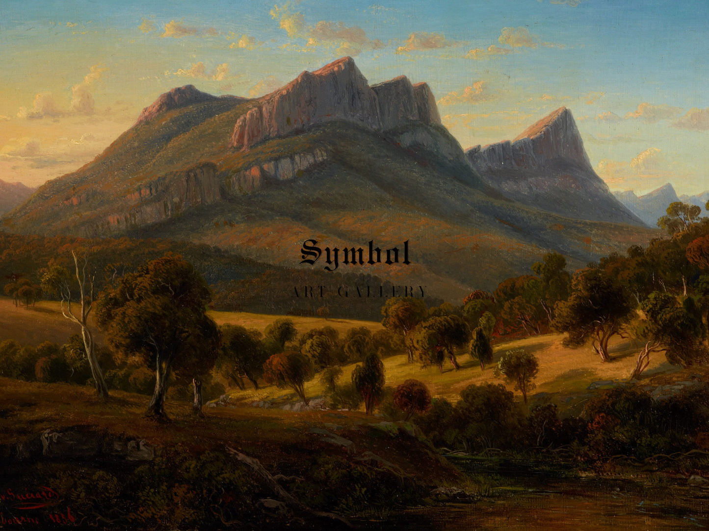 Mount Abrupt, the Grampians, Victoria by Eugene von Guérard 1856, Wall Art Print, Fine Art Reproduction, Museum Quality Decor, Poster