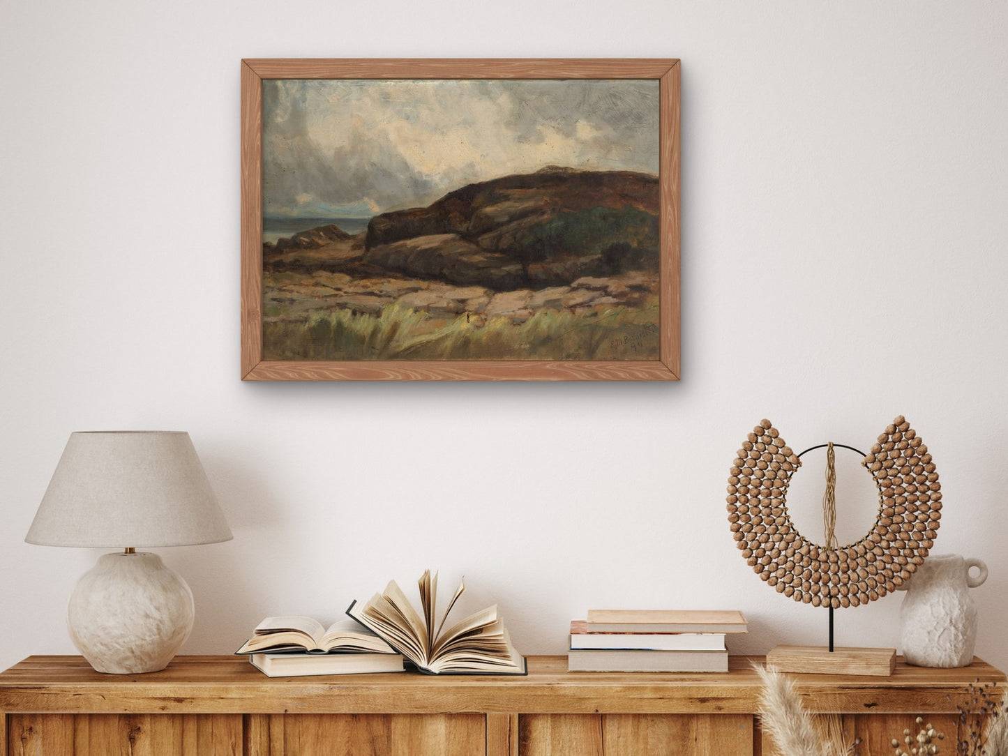 Landscape with Rocks by Edward Mitchell Bannister 1894, Wall Art Print, Fine Art Reproduction, Museum Quality Decor, Poster