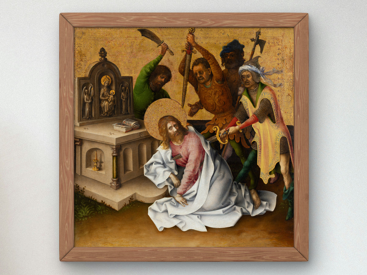 Martyrdom of St Matthew by Stefan Lochner 1435, Wall Art Print, Fine Art Reproduction, Museum Quality Decor, Poster