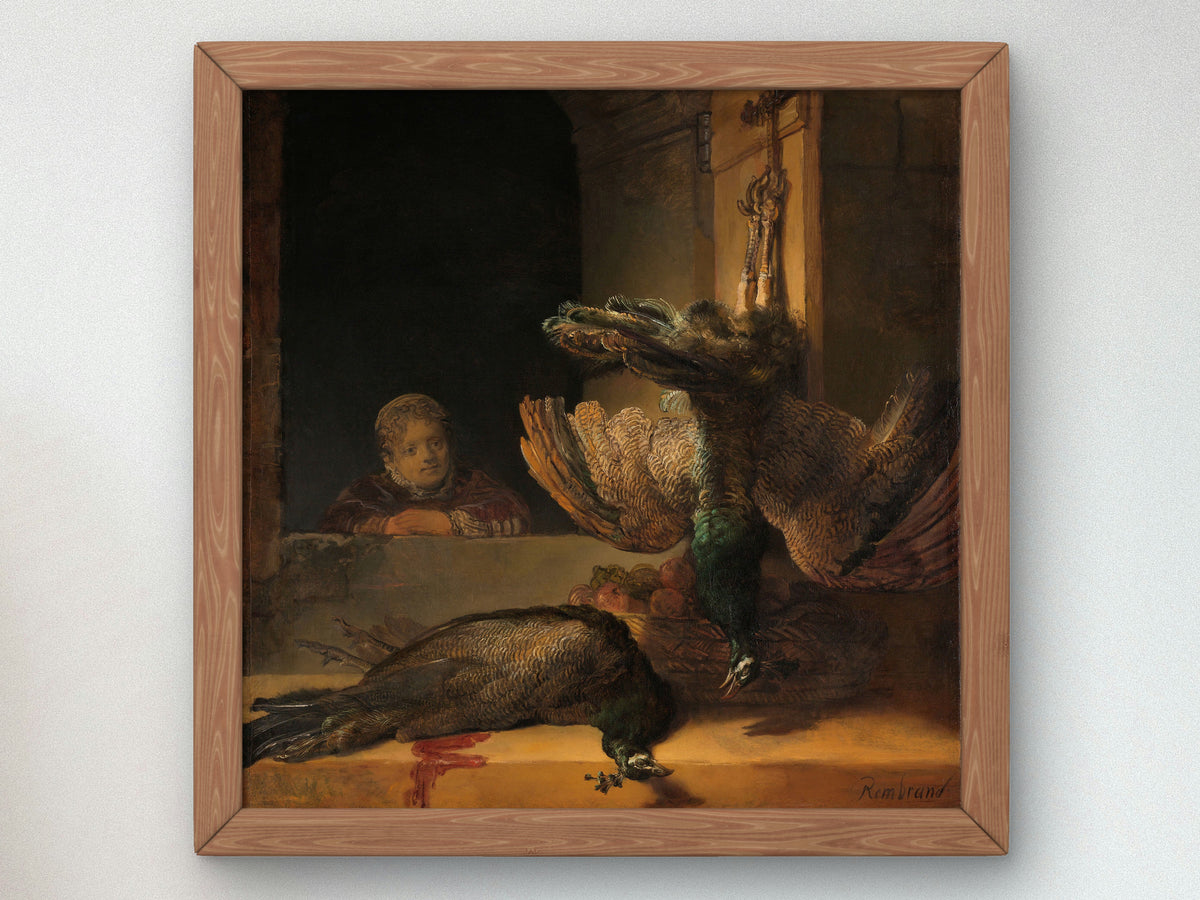 Still Life with Peacocks by Rembrandt van Rijn 1639, Wall Art Print, Fine Art Reproduction, Museum Quality Decor, Poster