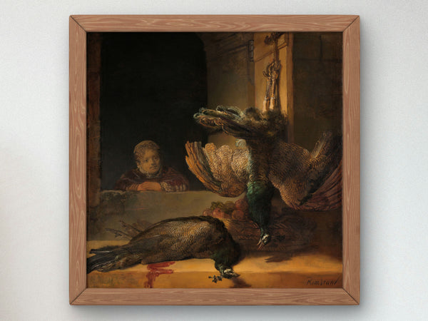 Still Life with Peacocks by Rembrandt van Rijn 1639, Wall Art Print, Fine Art Reproduction, Museum Quality Decor, Poster