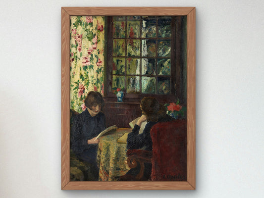 Reading Children by Ernst Oppler 1915, Wall Art Print, Fine Art Reproduction, Museum Quality Decor, Poster