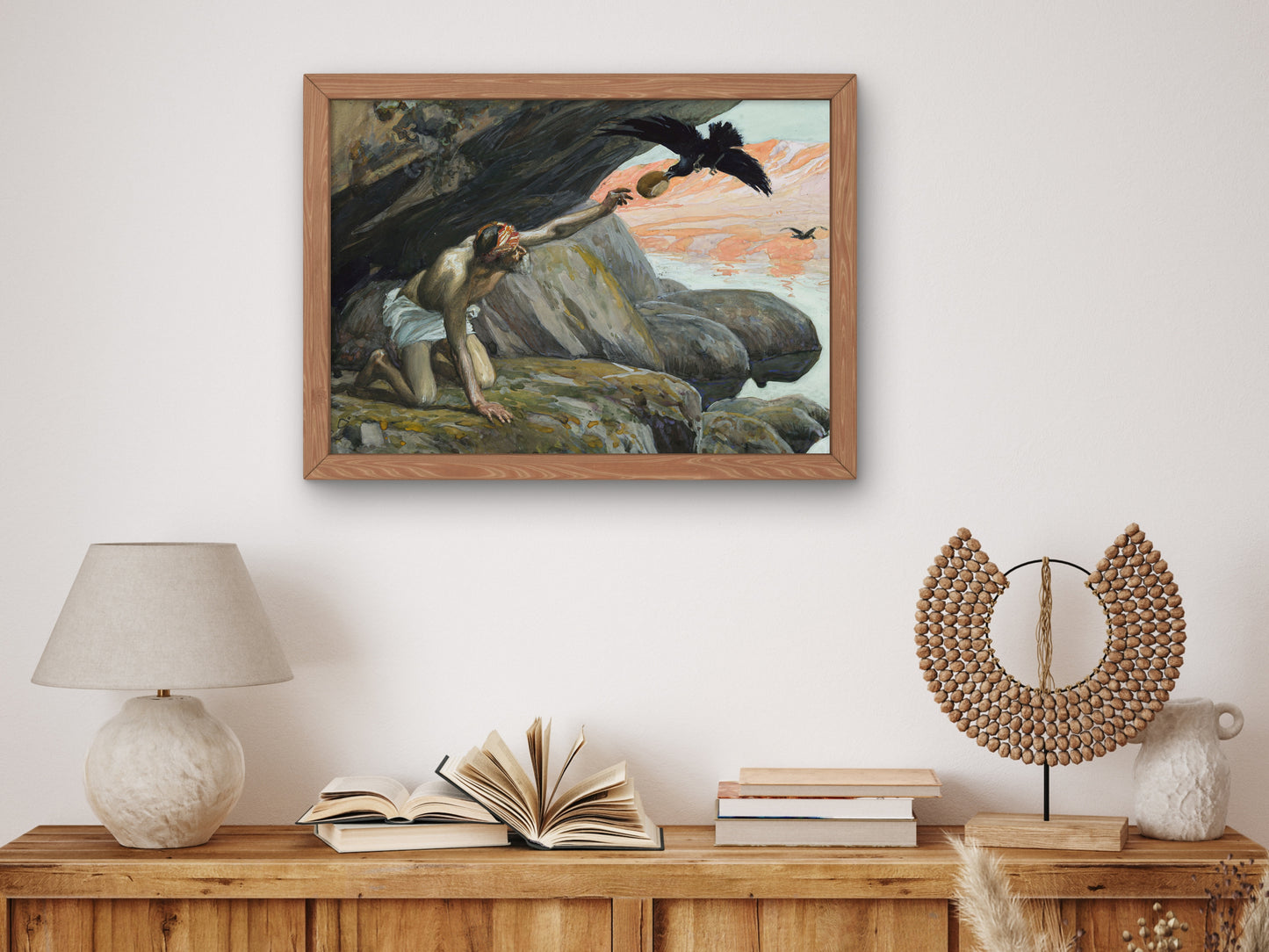 Elijah Fed by the Ravens by James Tissot 1896, Wall Art Print, Fine Art Reproduction, Museum Quality Decor, Poster