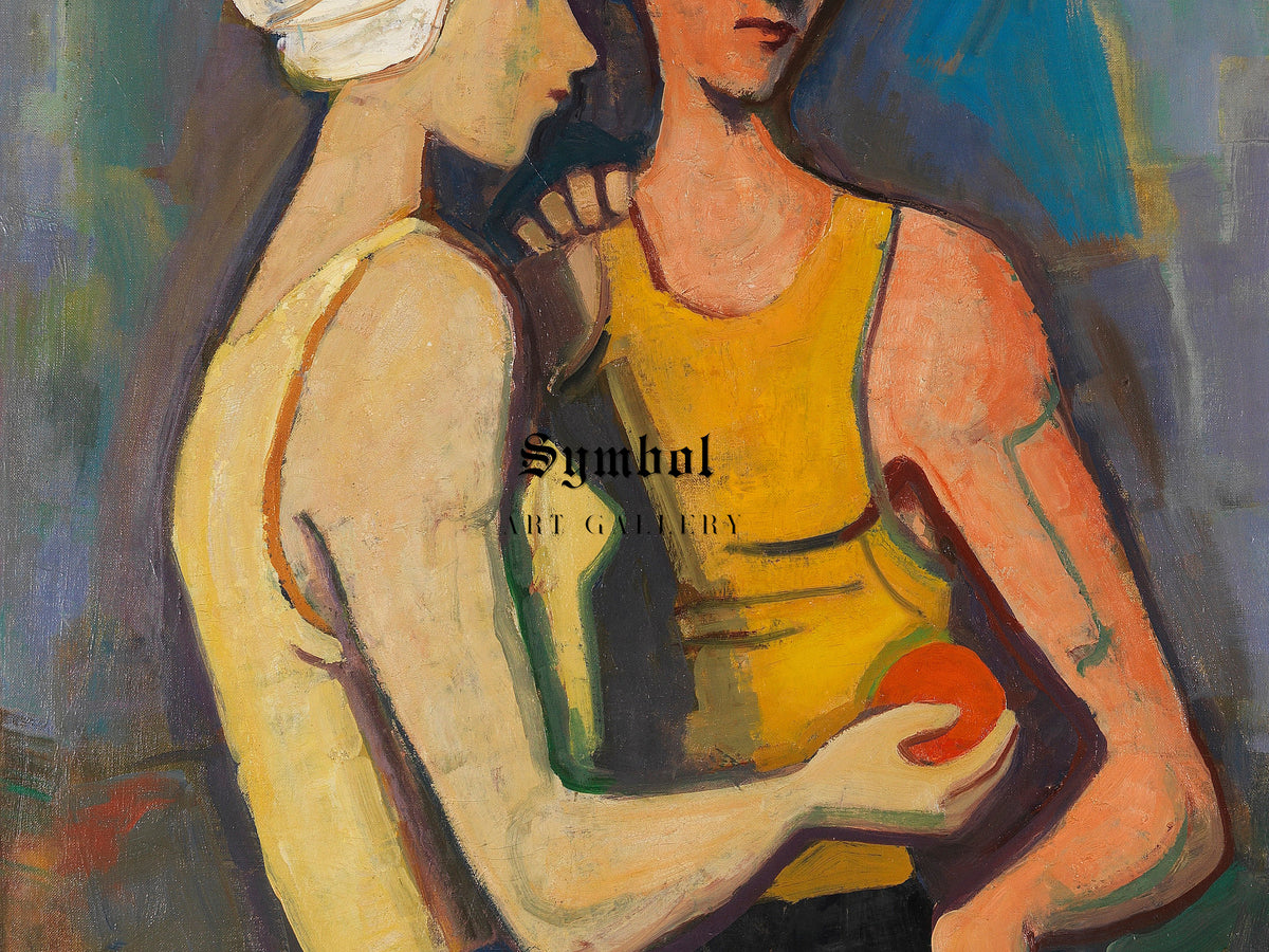Lovers by Karl Hofer 1950, Wall Art Print, Fine Art Reproduction, Museum Quality Decor, Poster