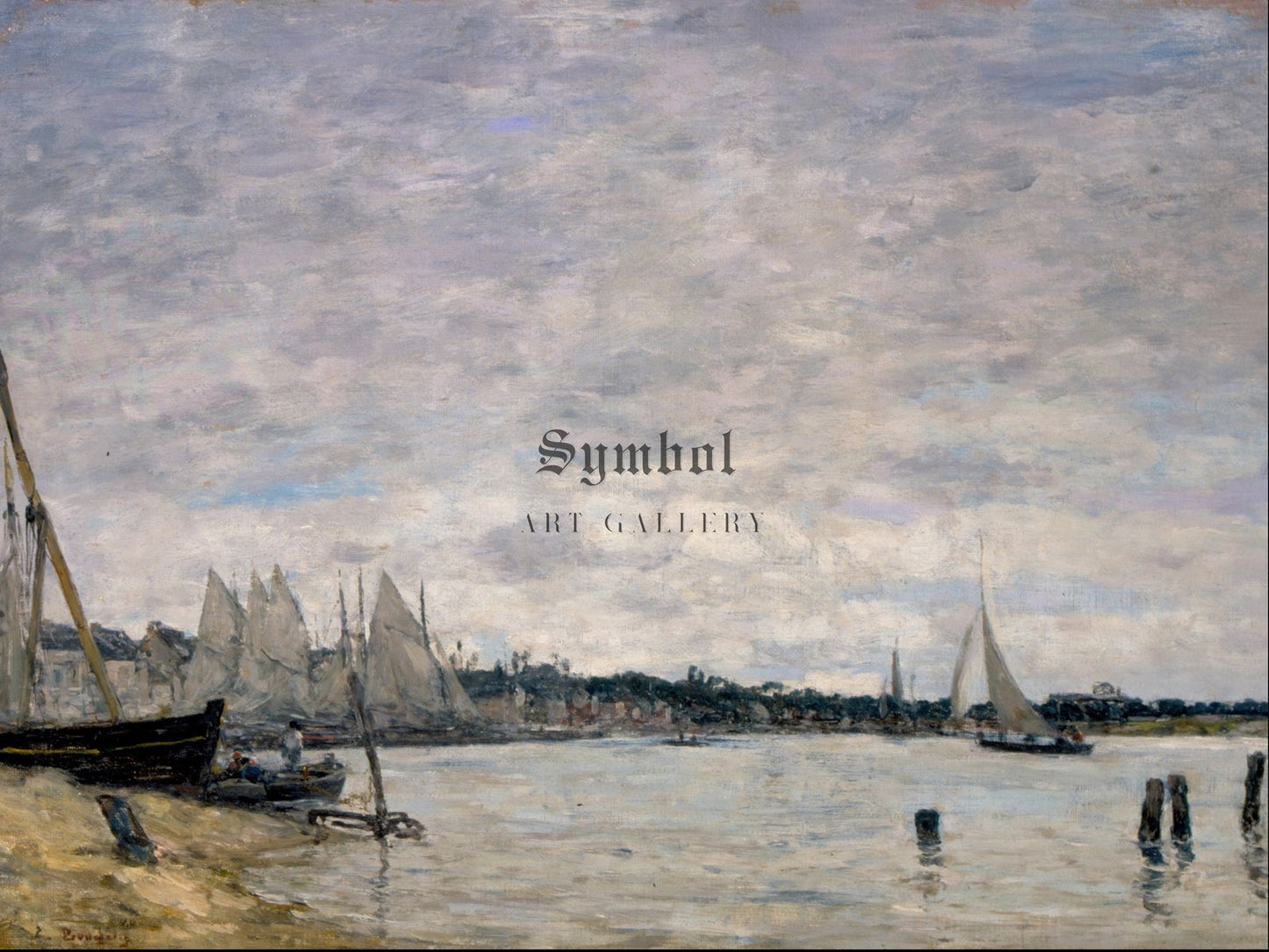 View of the Cove of Trouville by Eugène Boudin 1865, Wall Art Print, Fine Art Reproduction, Museum Quality Decor, Poster