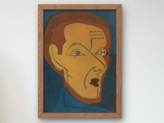 Self Portrait, Colour Block I by Ernst Ludwig Kirchner 1932, Wall Art Print, Fine Art Reproduction, Museum Quality Decor, Poster