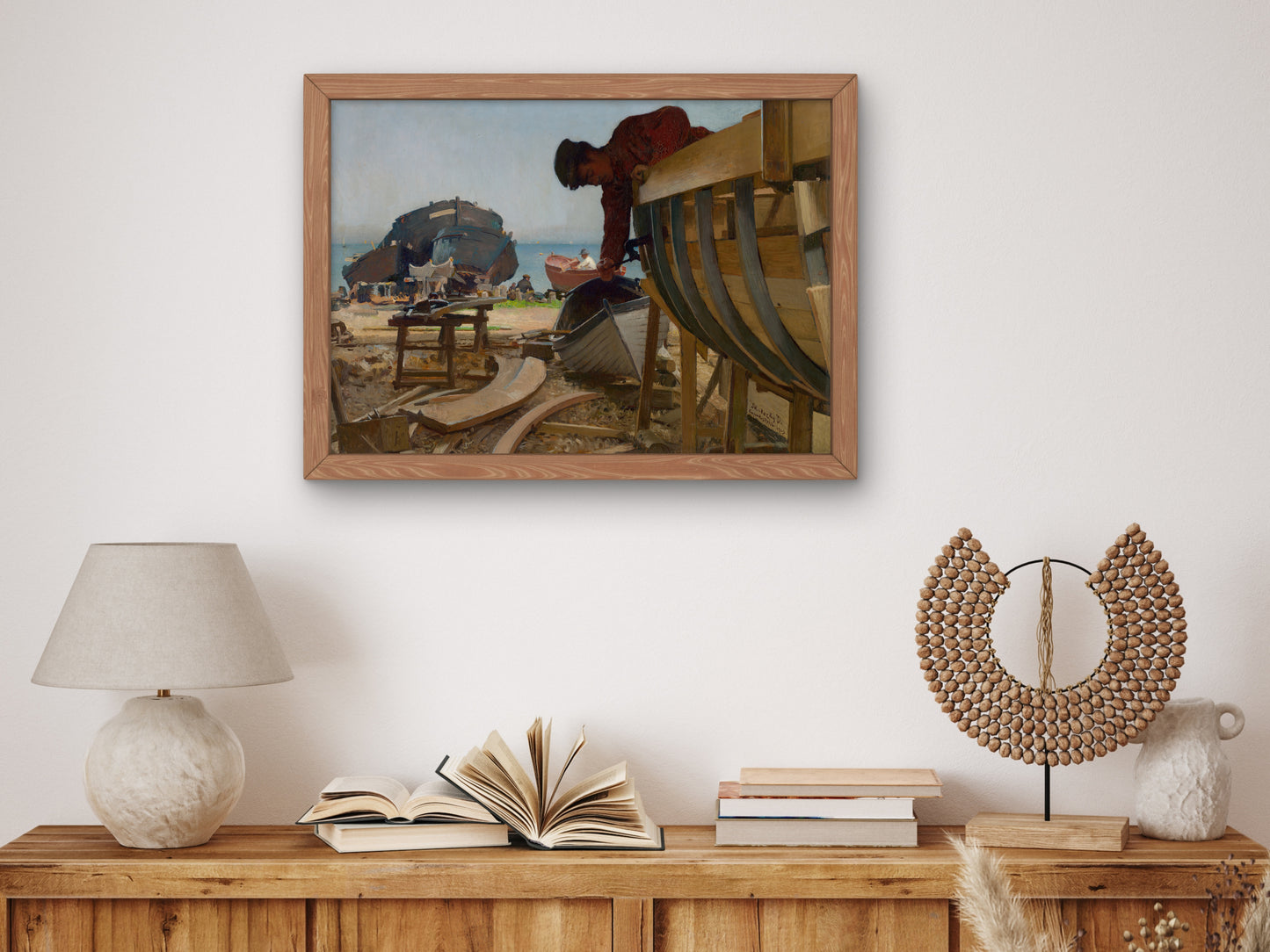Shipyard in Capo d'Istria by Dominik Skutecký 1903, Wall Art Print, Fine Art Reproduction, Museum Quality Decor, Poster
