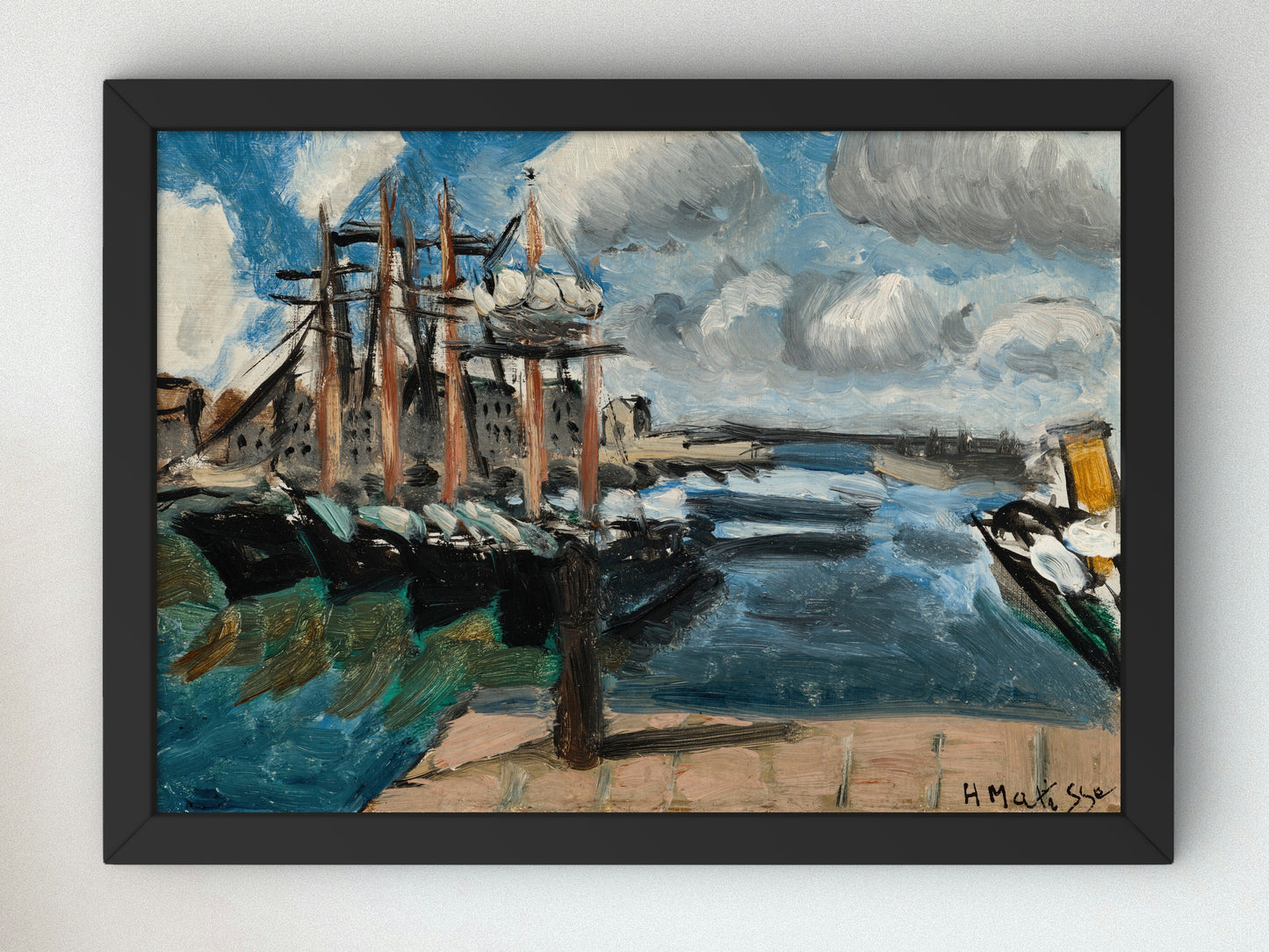 Port of Cherbourg by Henri Matisse 1918, Wall Art Print, Fine Art Reproduction, Museum Quality Decor, Poster
