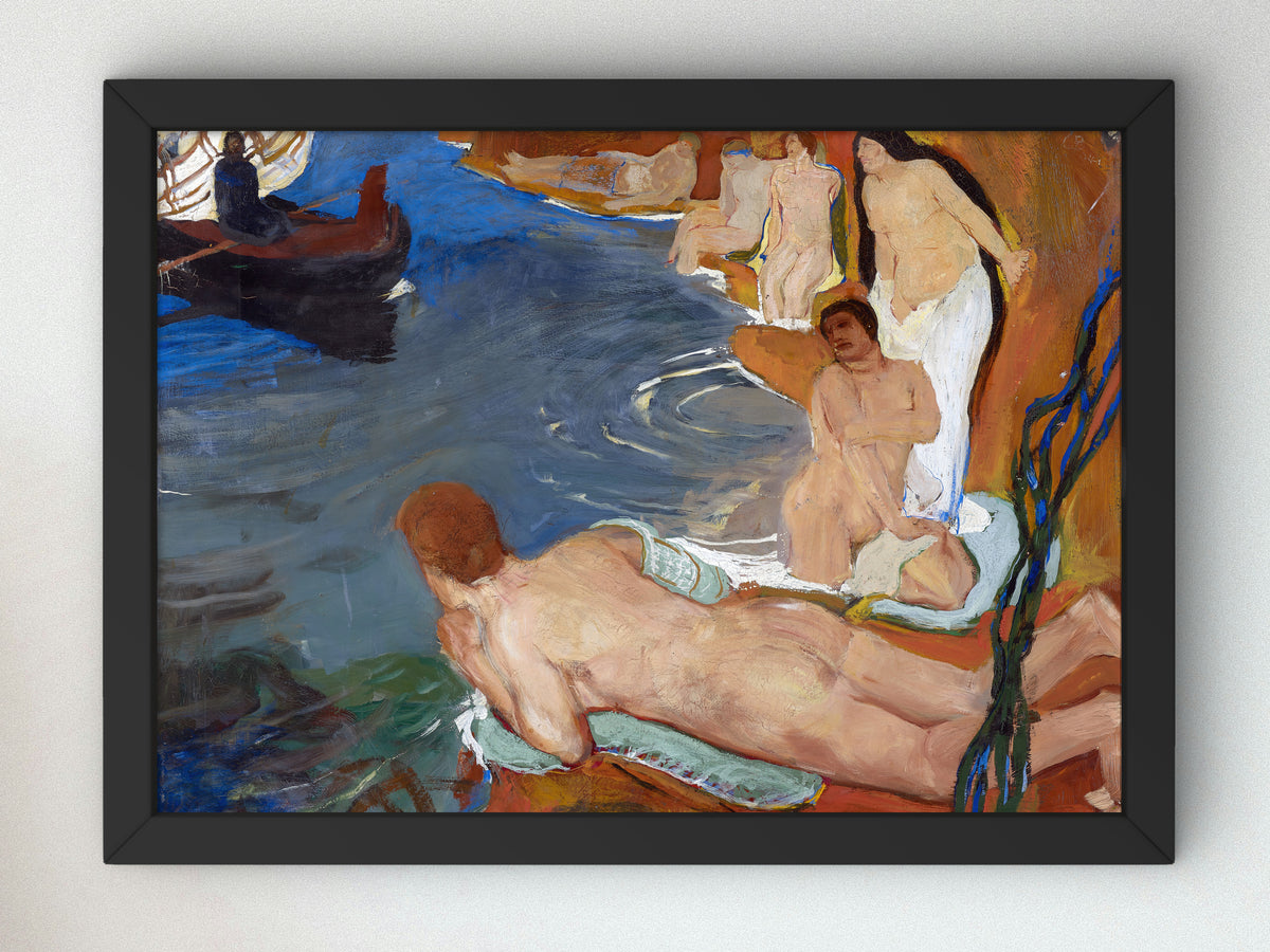 Ulysses and the Sirens by Carl Burckhardt 1904, Wall Art Print, Fine Art Reproduction, Museum Quality Decor, Poster