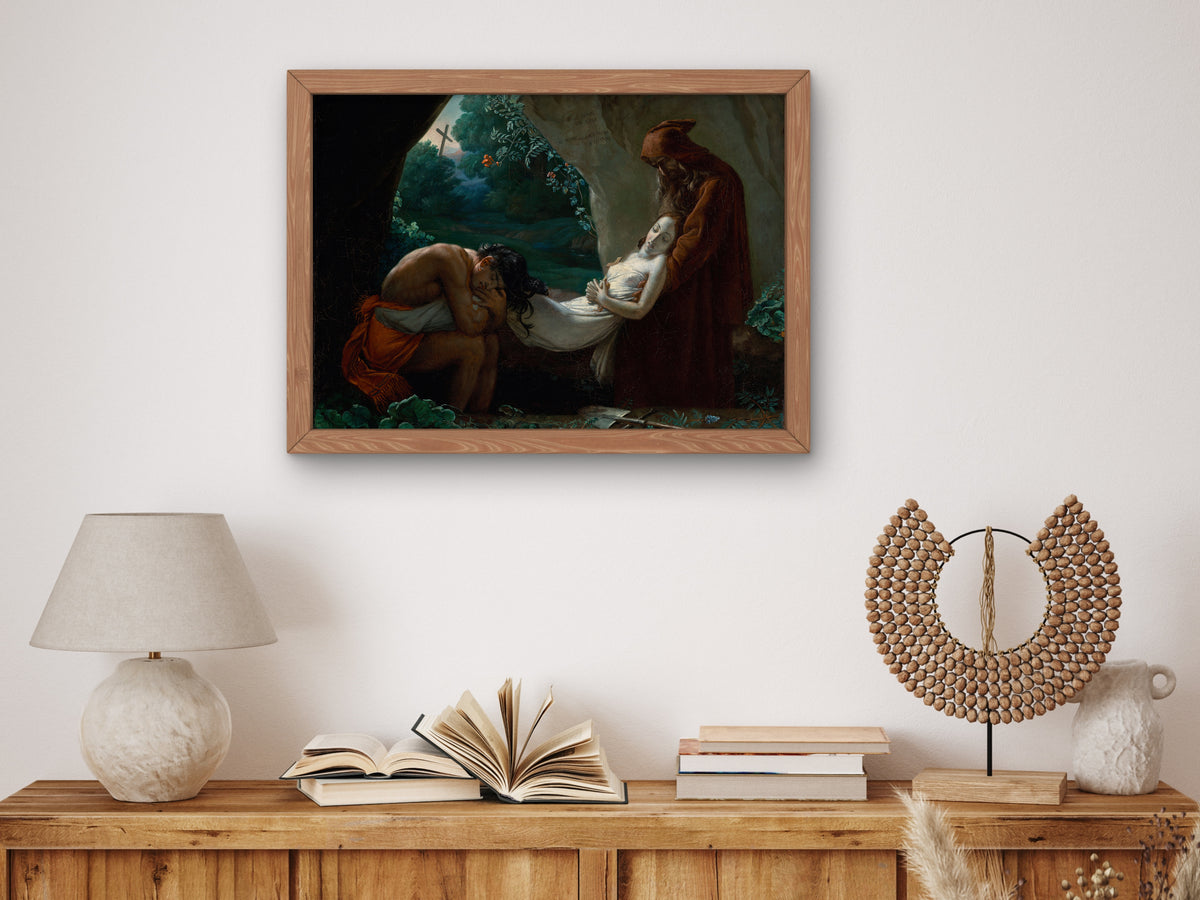 Burial of Atala by Anne Louis Girodet Trioson 1808, Wall Art Print, Fine Art Reproduction, Museum Quality Decor, Poster