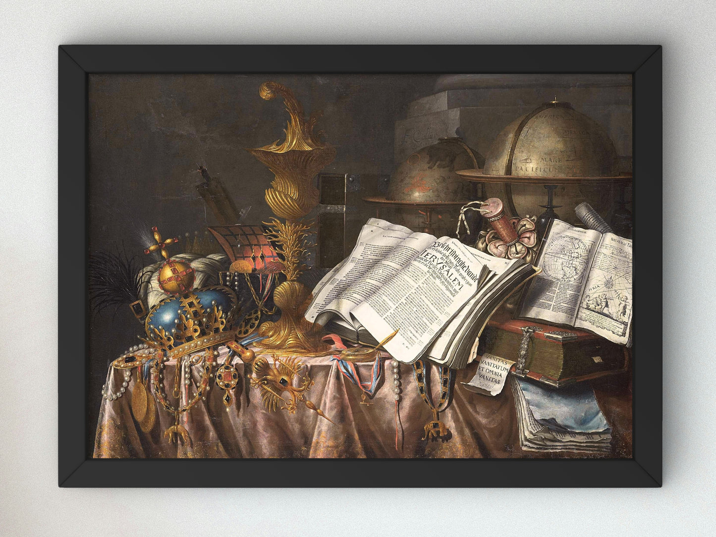 Vanitas, Still Life by Edwaert Collier 1662, Wall Art Print, Fine Art Reproduction, Museum Quality Decor, Poster