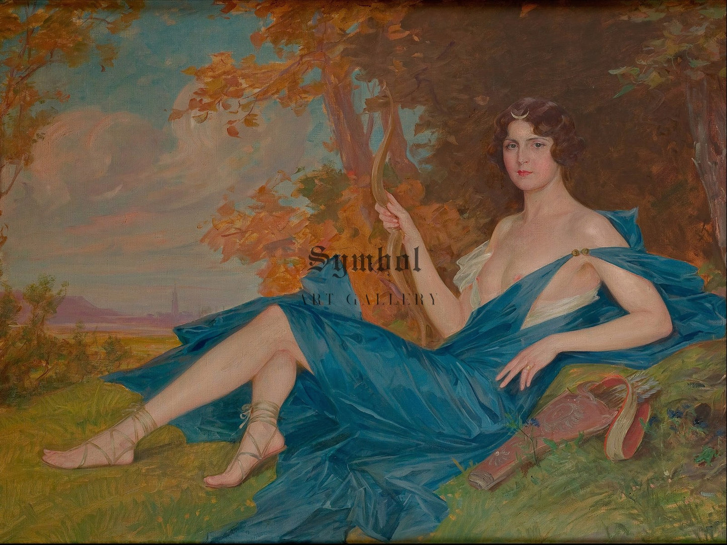 Diana by Paja Jovanović 1906, Wall Art Print, Fine Art Reproduction, Museum Quality Decor, Poster