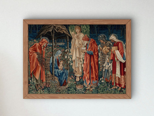 The Adoration of the Magi by Edward Coley Burne Jones 1904, Wall Art Print, Fine Art Reproduction, Museum Quality Decor, Poster