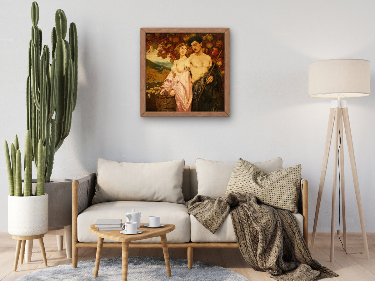 Self Portrait with Sicilian by Edward Okuń 1901, Wall Art Print, Fine Art Reproduction, Museum Quality Decor, Poster