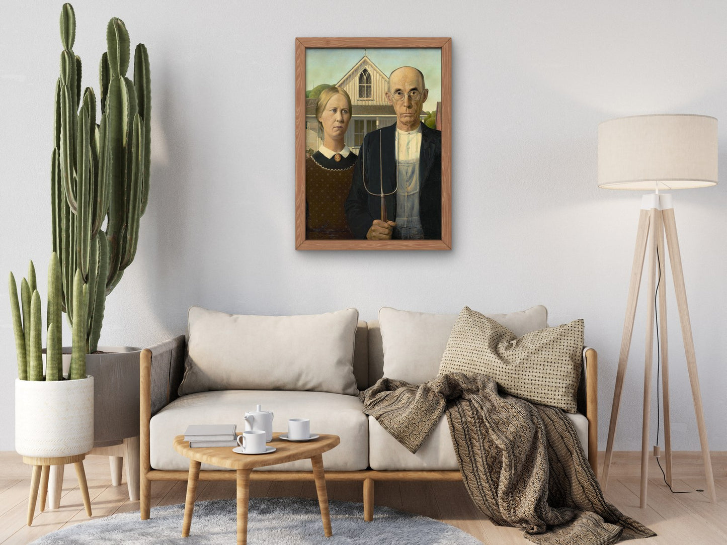 American Gothic by Grant Wood 1930, Wall Art Print, Fine Art Reproduction, Museum Quality Decor, Poster