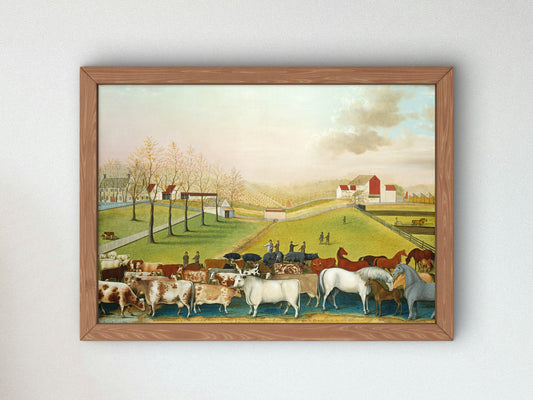 The Cornell Farm by Edward Hicks 1848, Wall Art Print, Fine Art Reproduction, Museum Quality Decor, Poster