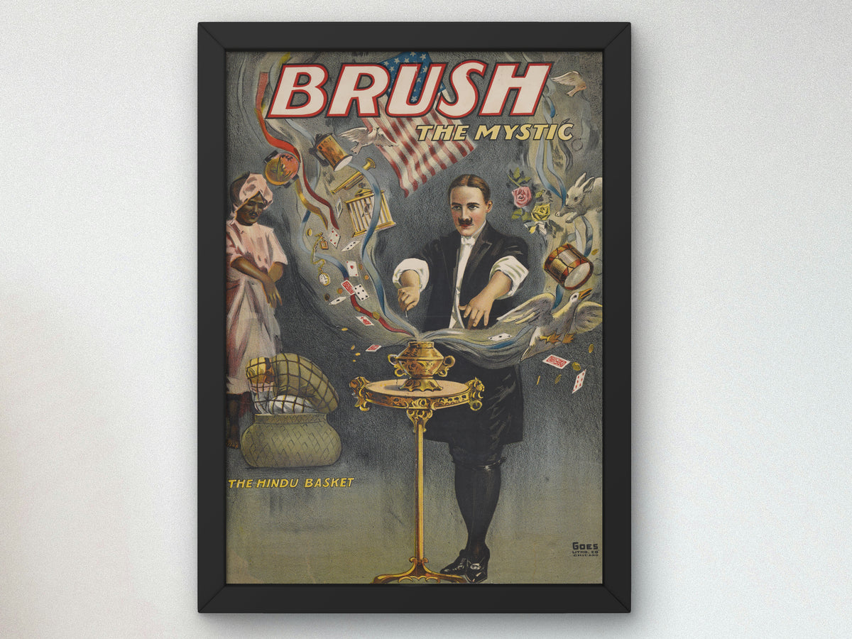 Brush the Mystic The Hindu Basket by Goes Lithography Company 1920, Wall Art Print, Fine Art Reproduction, Museum Quality Decor, Poster
