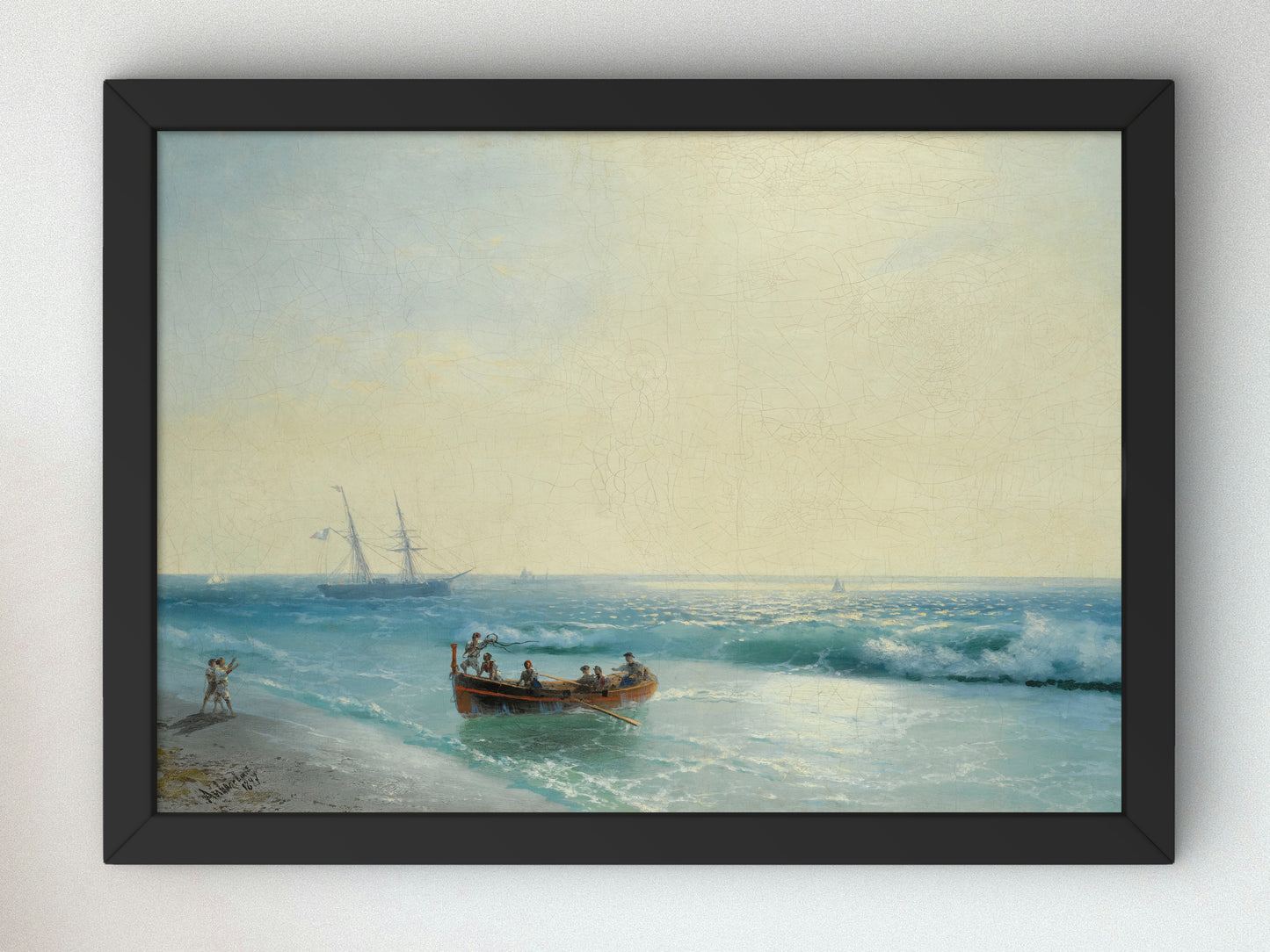 Sailors Coming Ashore by Ivan Konstantinovich Aivazovsky 1897, Wall Art Print, Fine Art Reproduction, Museum Quality Decor, Poster