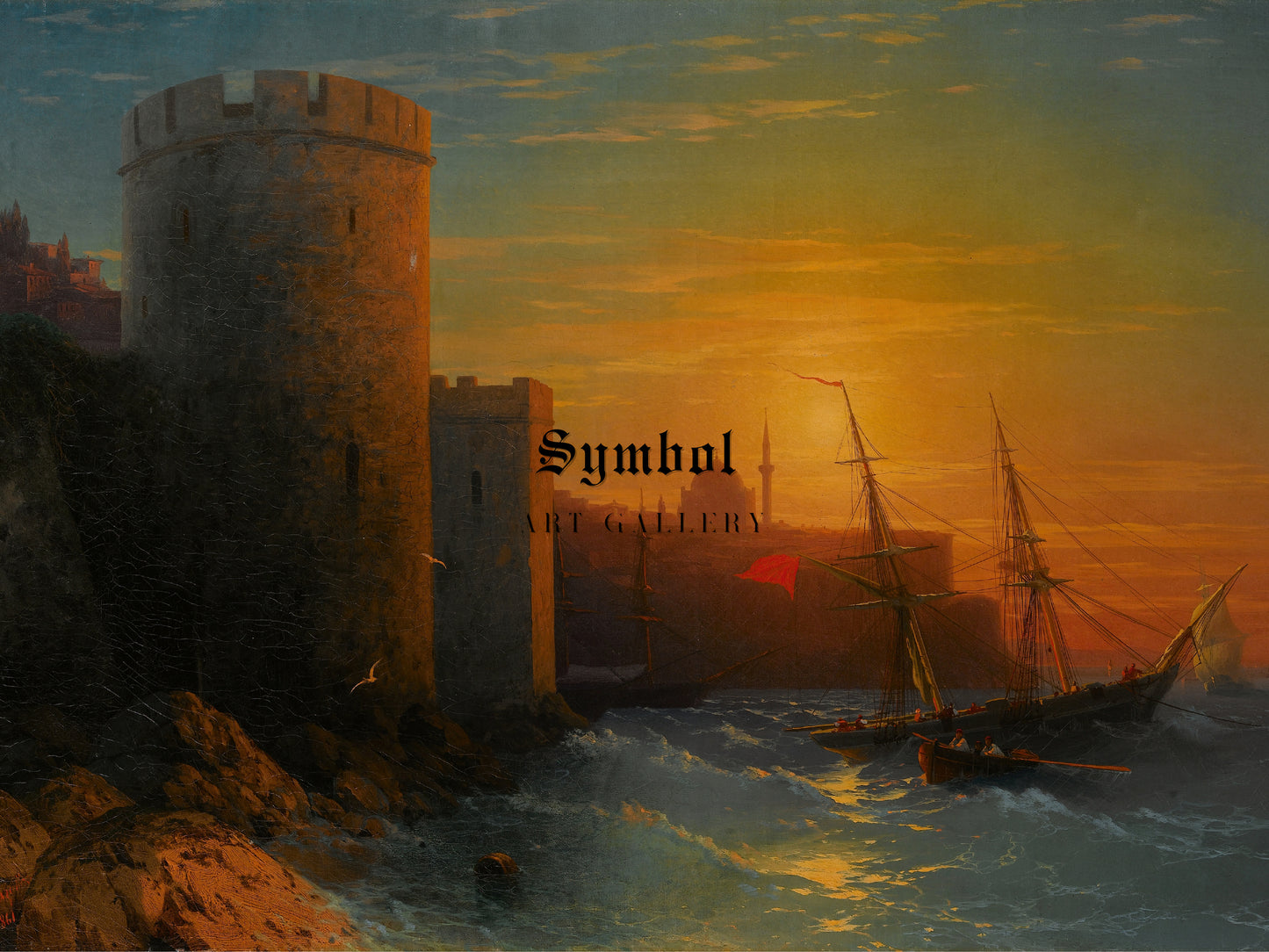 Sunset over Constantinople by Ivan Konstantinovich Aivazovsky 1861, Wall Art Print, Fine Art Reproduction, Museum Quality Decor, Poster