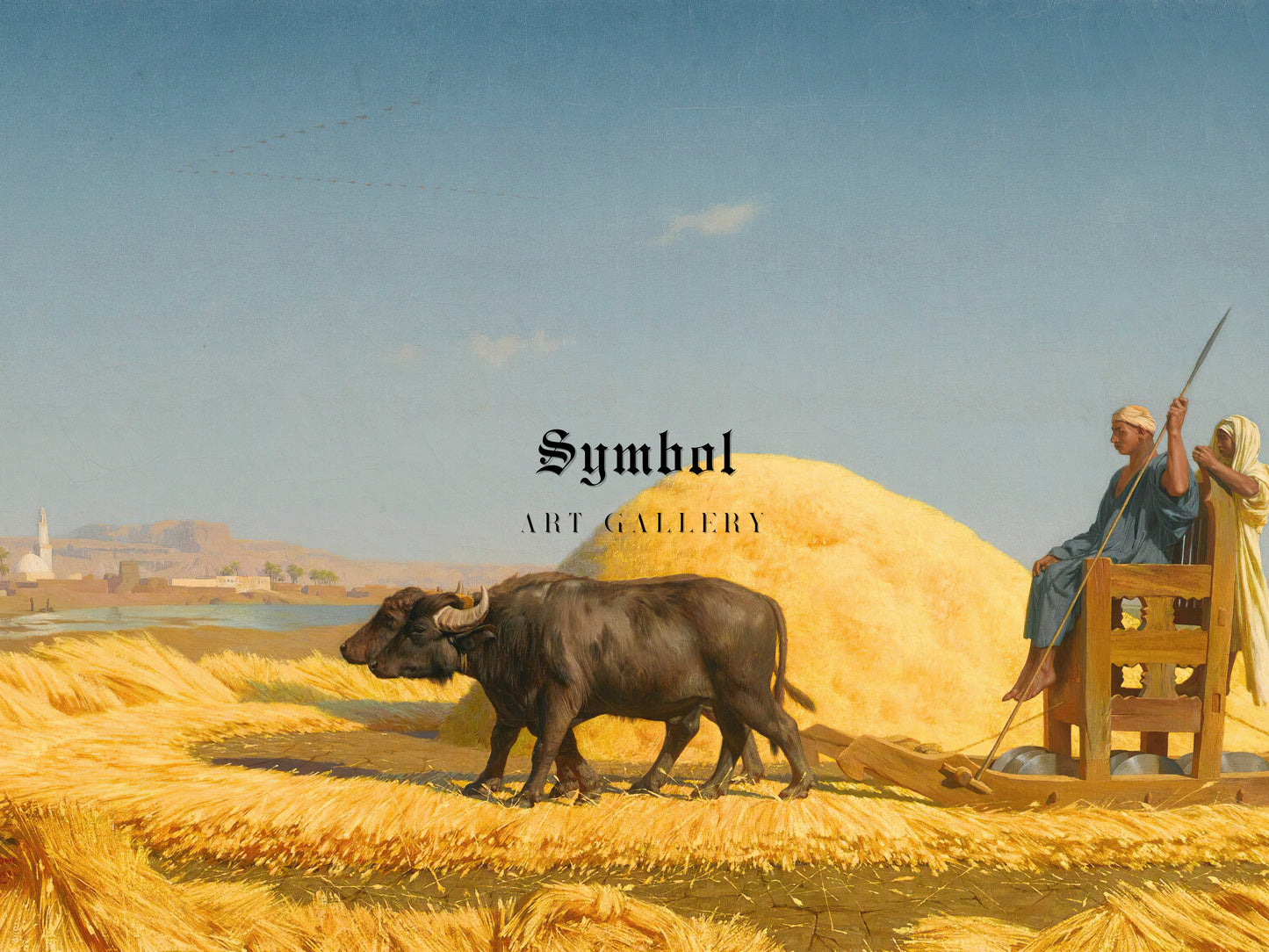 The Grain Threshers, Egypt by Jean Léon Gérôme 1859, Wall Art Print, Fine Art Reproduction, Museum Quality Decor, Poster