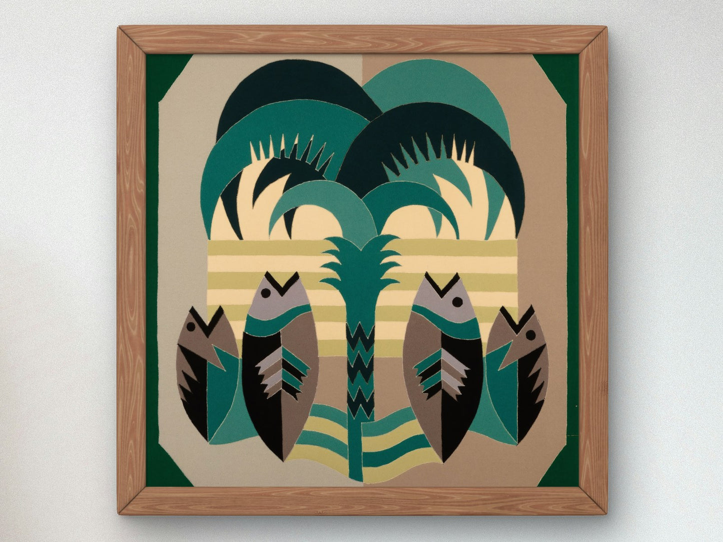 Palma e pesci by Fortunato Depero 1937, Wall Art Print, Fine Art Reproduction, Museum Quality Decor, Poster