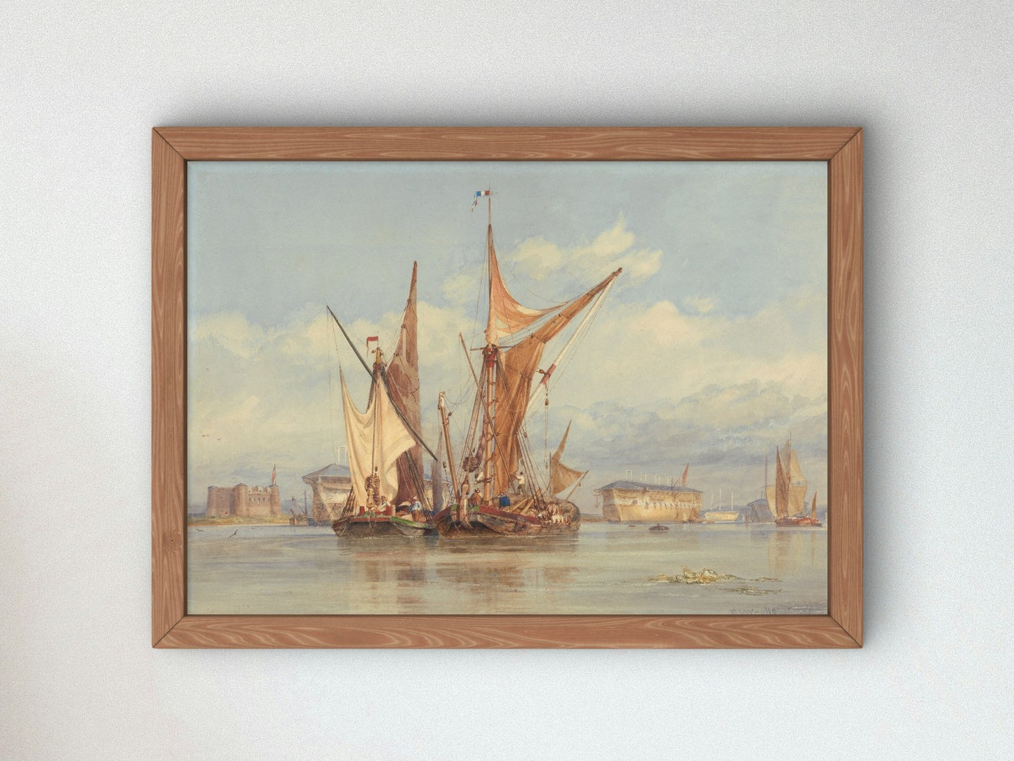 Bomb Proof Battery near Gillingham on the Medway by Edward William Cooke 1829, Wall Art Print, Fine Art Reproduction, Museum Quality Decor