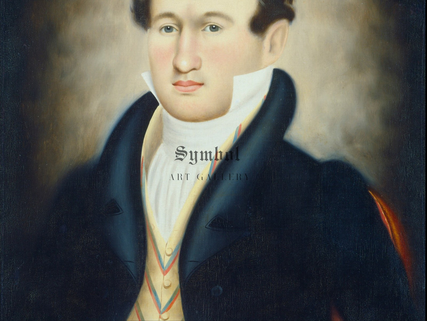 Portrait of a Young Man by Erastus Salisbury Field 1827, Wall Art Print, Fine Art Reproduction, Museum Quality Decor, Poster
