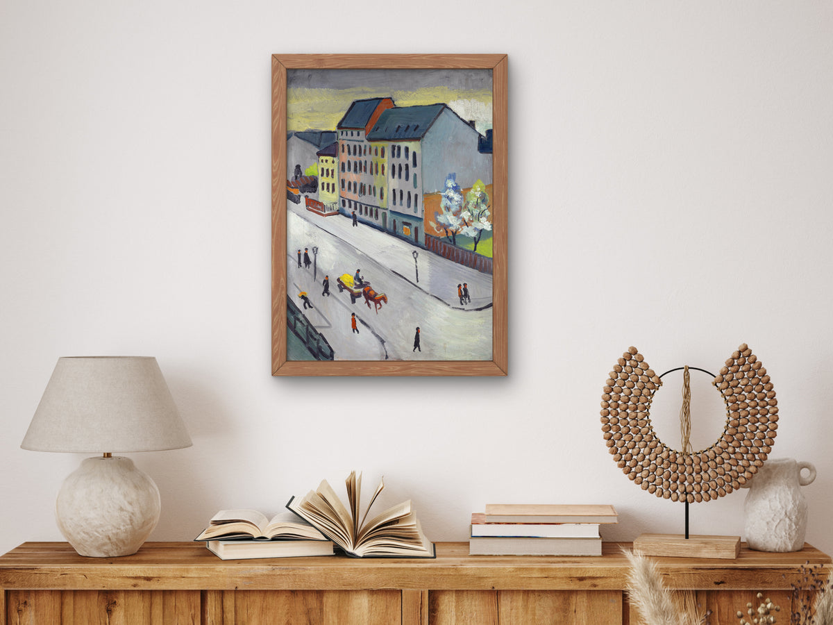 Our Street in Gray by August Macke 1911, Wall Art Print, Fine Art Reproduction, Museum Quality Decor, Poster