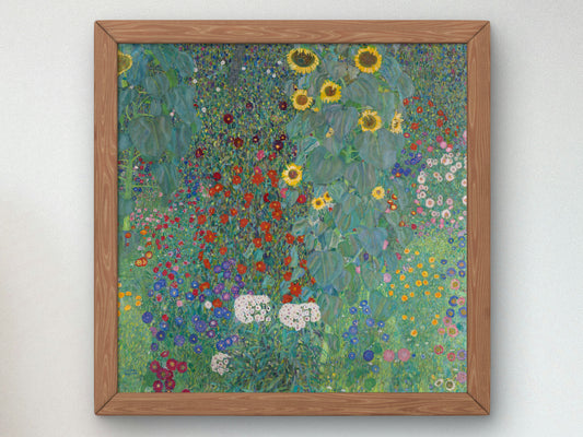 Cottage Garden with Sunflowers by Gustav Klimt 1907, Wall Art Print, Fine Art Reproduction, Museum Quality Decor, Poster