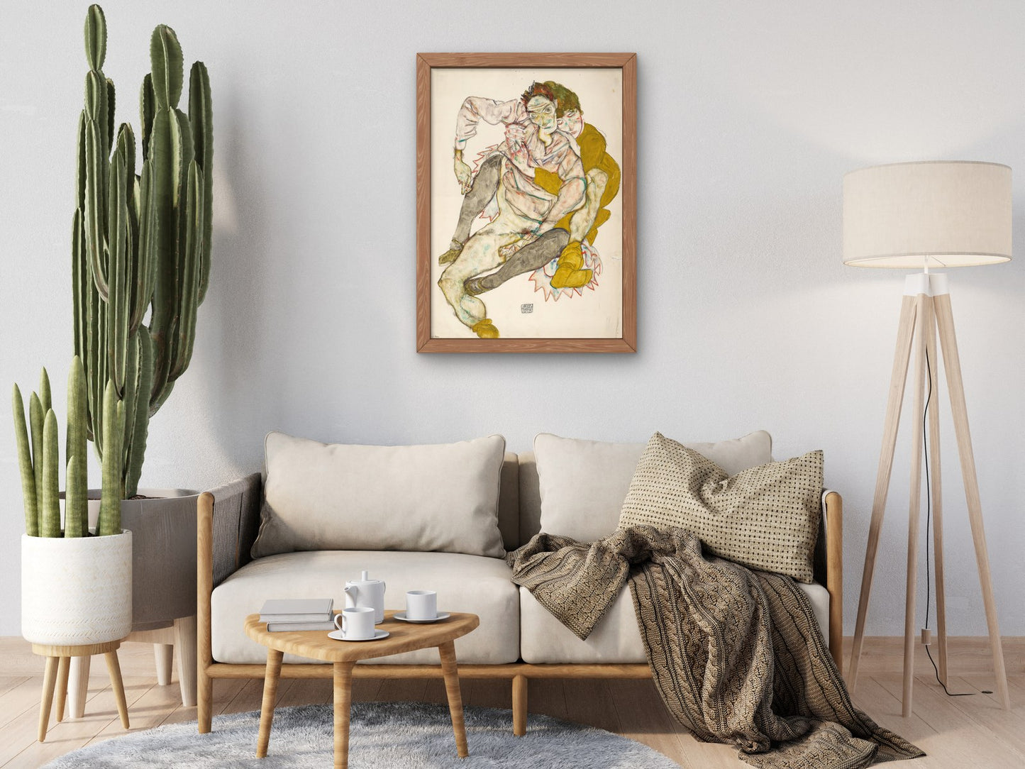 Seated Couple by Egon Schiele 1915, Wall Art Print, Fine Art Reproduction, Museum Quality Decor, Poster