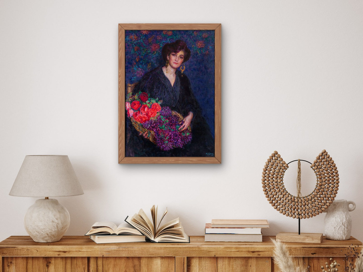 La Fioraia by Enrico Lionne 1919, Wall Art Print, Fine Art Reproduction, Museum Quality Decor, Poster