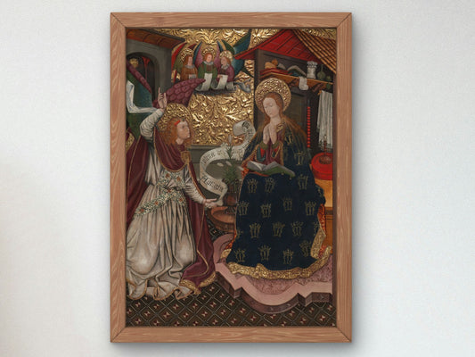 The Annunciation and The Nativity by Jaume Ferrer the Younger 1457, Wall Art Print, Fine Art Reproduction, Museum Quality Decor, Poster