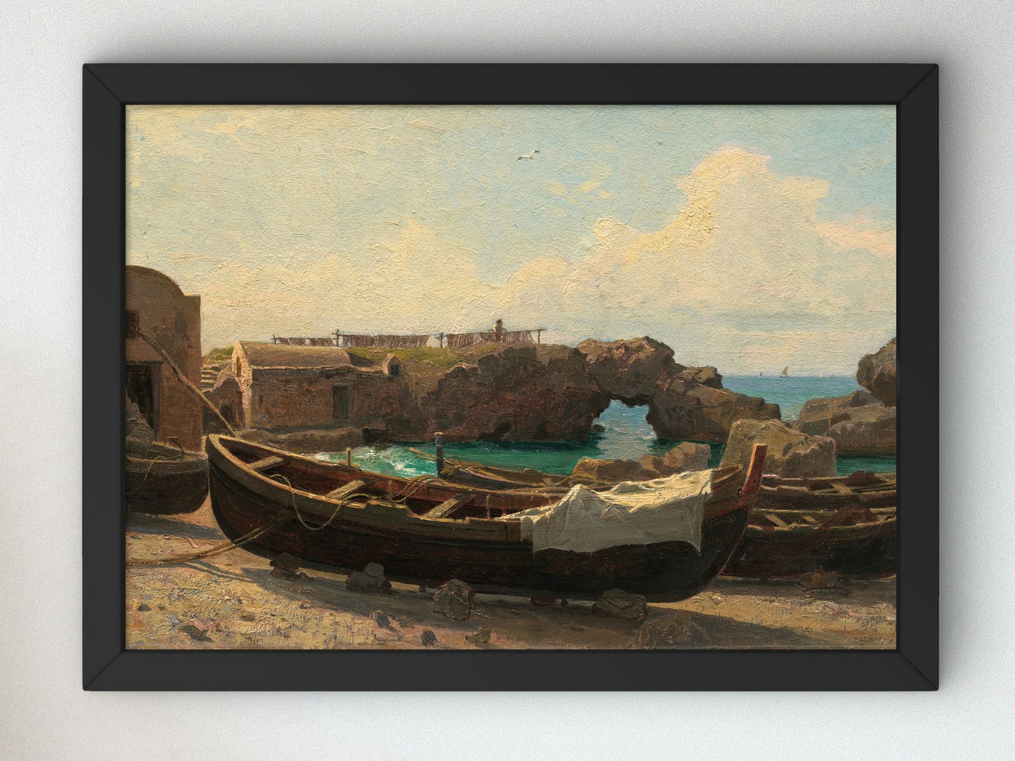 Marina Piccola Capri by William Stanley Haseltine 1858, Wall Art Print, Fine Art Reproduction, Museum Quality Decor, Poster