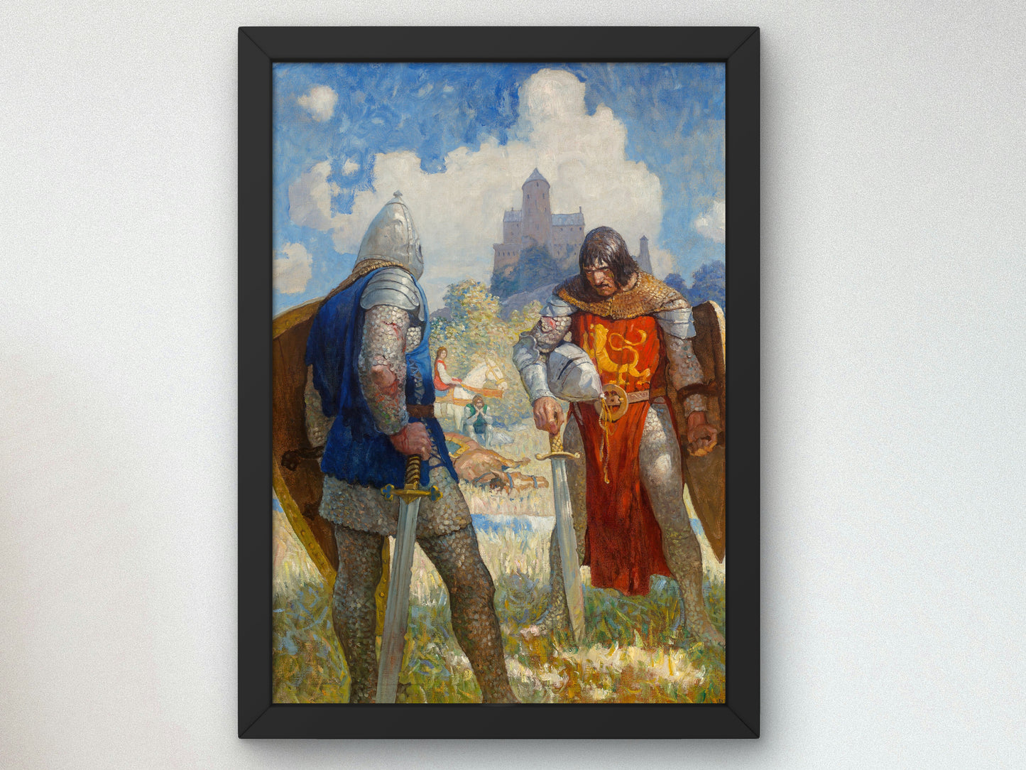 I am Sir Launcelot du Lake, King Ban's son of Benwick, and knight of the Round Table by Newell Convers Wyeth 1917, Wall Art Print