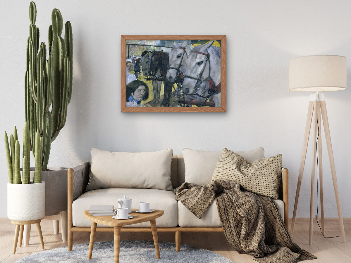 Tram Horses on the Dam in Amsterdam by George Hendrik Breitner 1893, Wall Art Print, Fine Art Reproduction, Museum Quality Decor, Poster