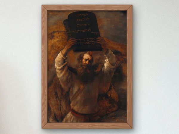 Moses Smashing the Tablets of the Law by Rembrandt van Rijn 1659, Wall Art Print, Fine Art Reproduction, Museum Quality Decor, Poster