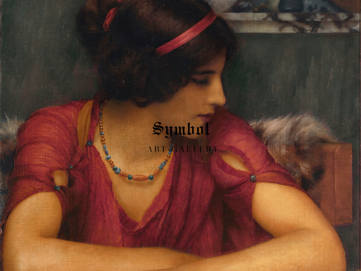 The Letter by John William Godward, Wall Art Print, Fine Art Reproduction, Museum Quality Decor, Poster
