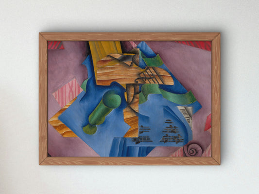 Violin and Glass by Juan Gris 1913, Wall Art Print, Fine Art Reproduction, Museum Quality Decor, Poster