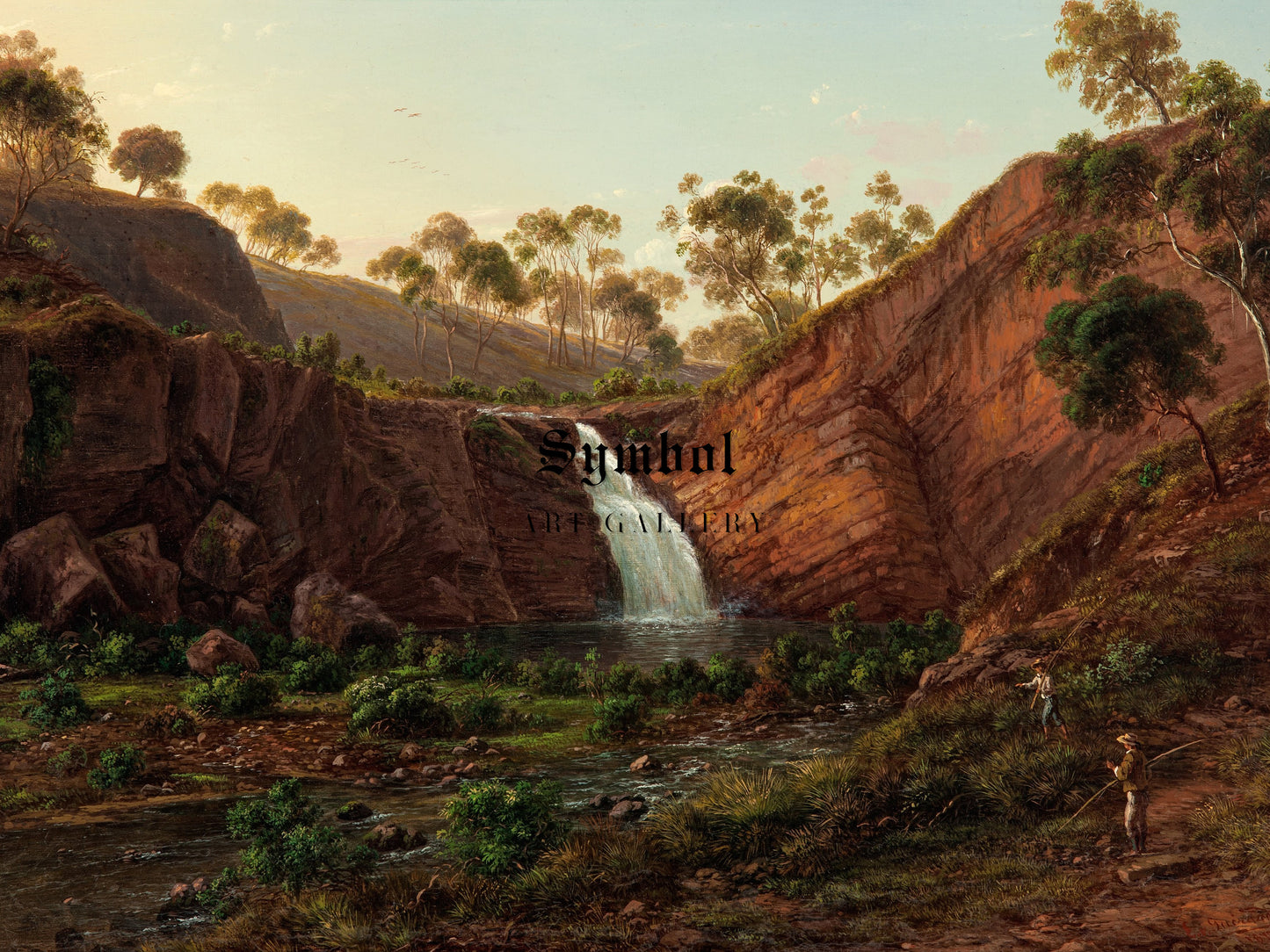 Waterfall on the Clyde River, Tasmania by Eugene von Guérard 1877, Wall Art Print, Fine Art Reproduction, Museum Quality Decor, Poster