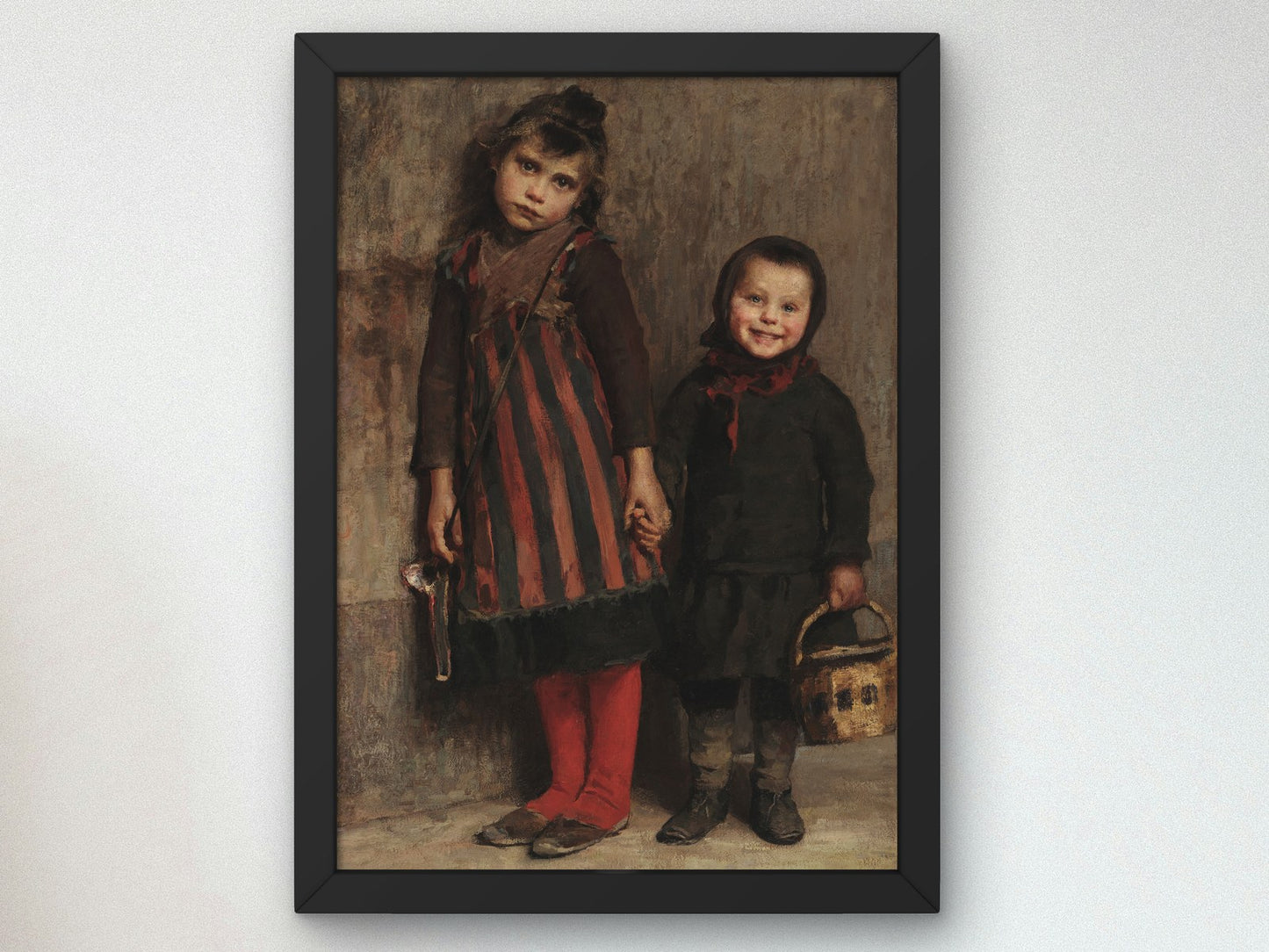 Chiusi fuori scuola by Emilio Longoni 1885, Wall Art Print, Fine Art Reproduction, Museum Quality Decor, Poster