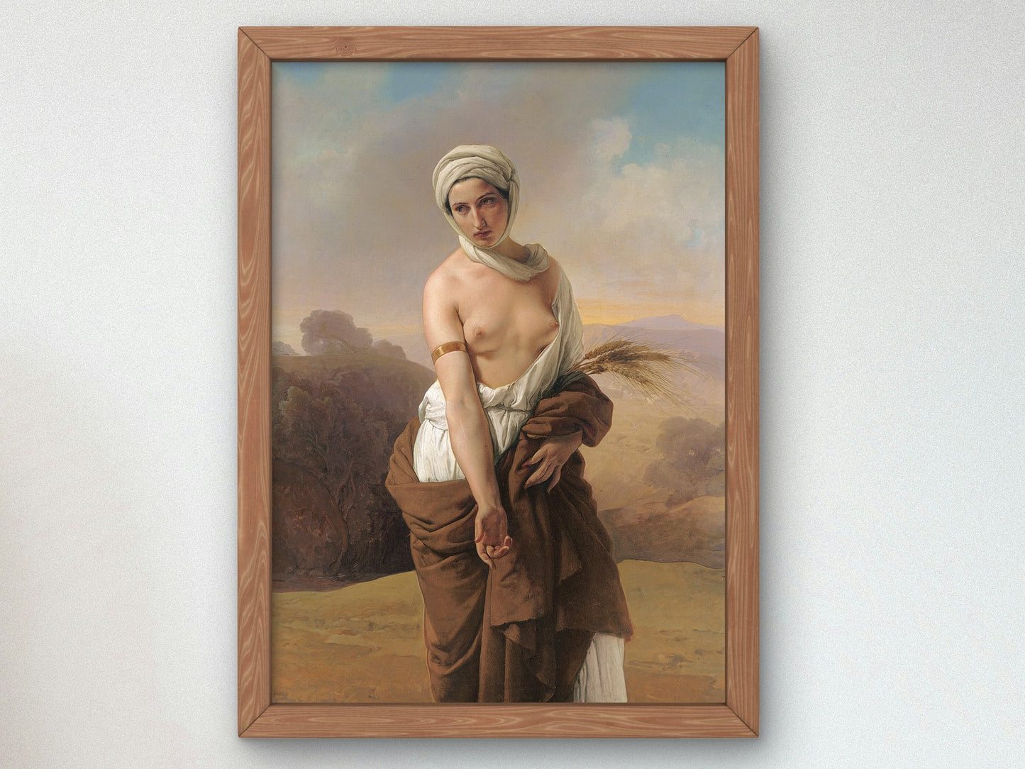 Ruth by Francesco Hayez 1835, Wall Art Print, Fine Art Reproduction, Museum Quality Decor, Poster