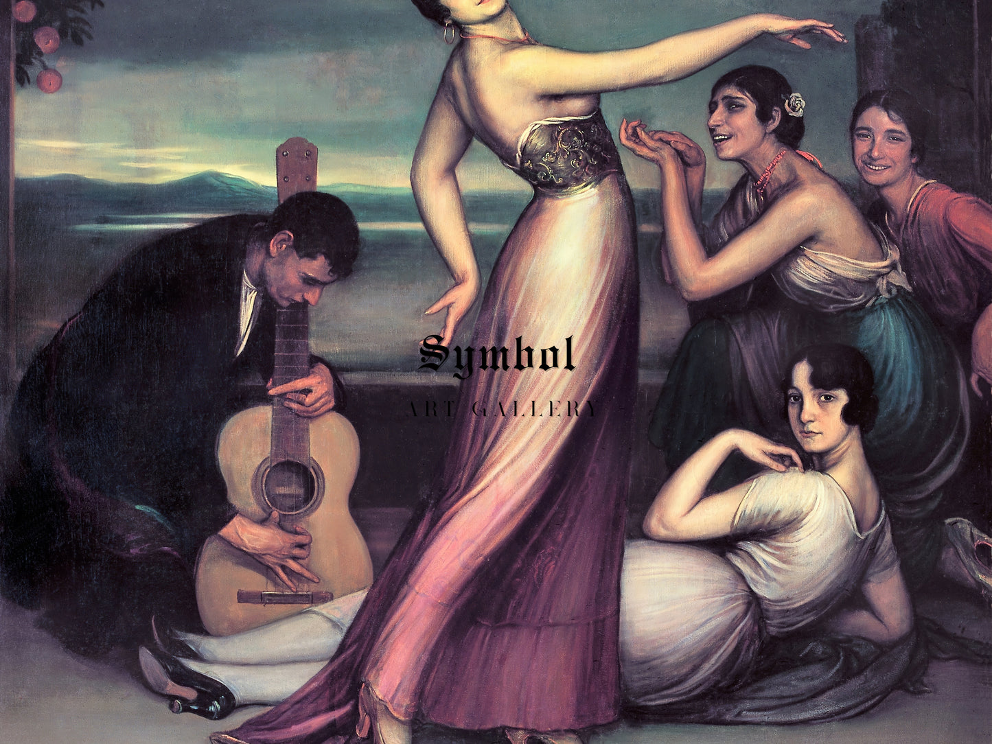 Flamenco Songs and Dances by Julio Romero de Torres 1917, Wall Art Print, Fine Art Reproduction, Museum Quality Decor, Poster